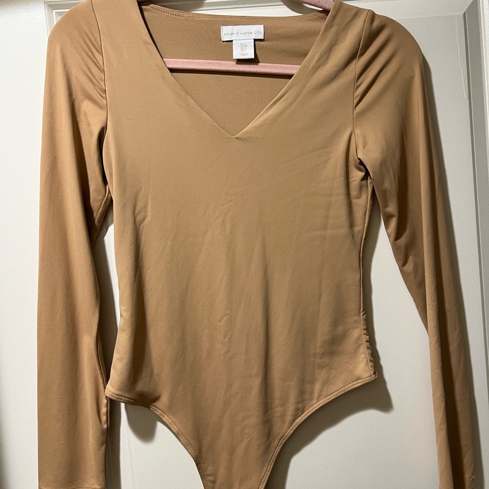 Tan Long Sleeve Bodysuit